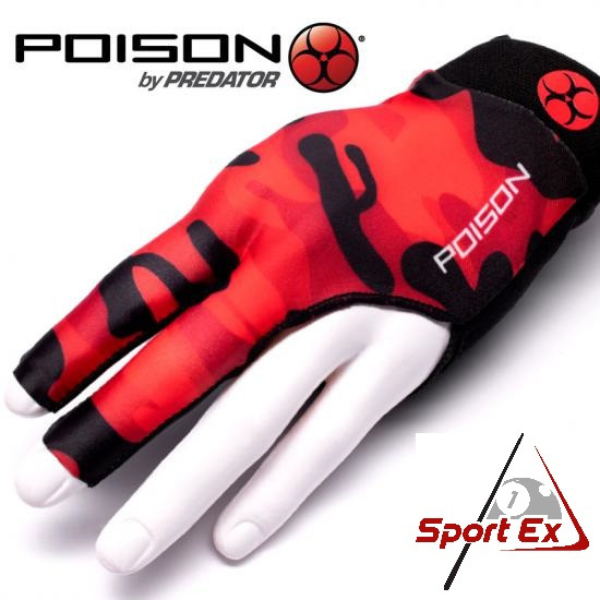 Poison Pool Cue Gloves - Camo Red